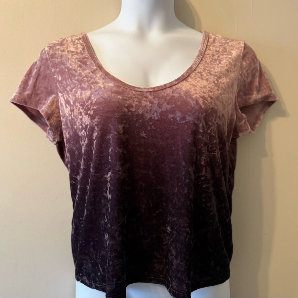American Eagle Outfitters Pink to Purple Ombre Crushed Velvet Top Size XL